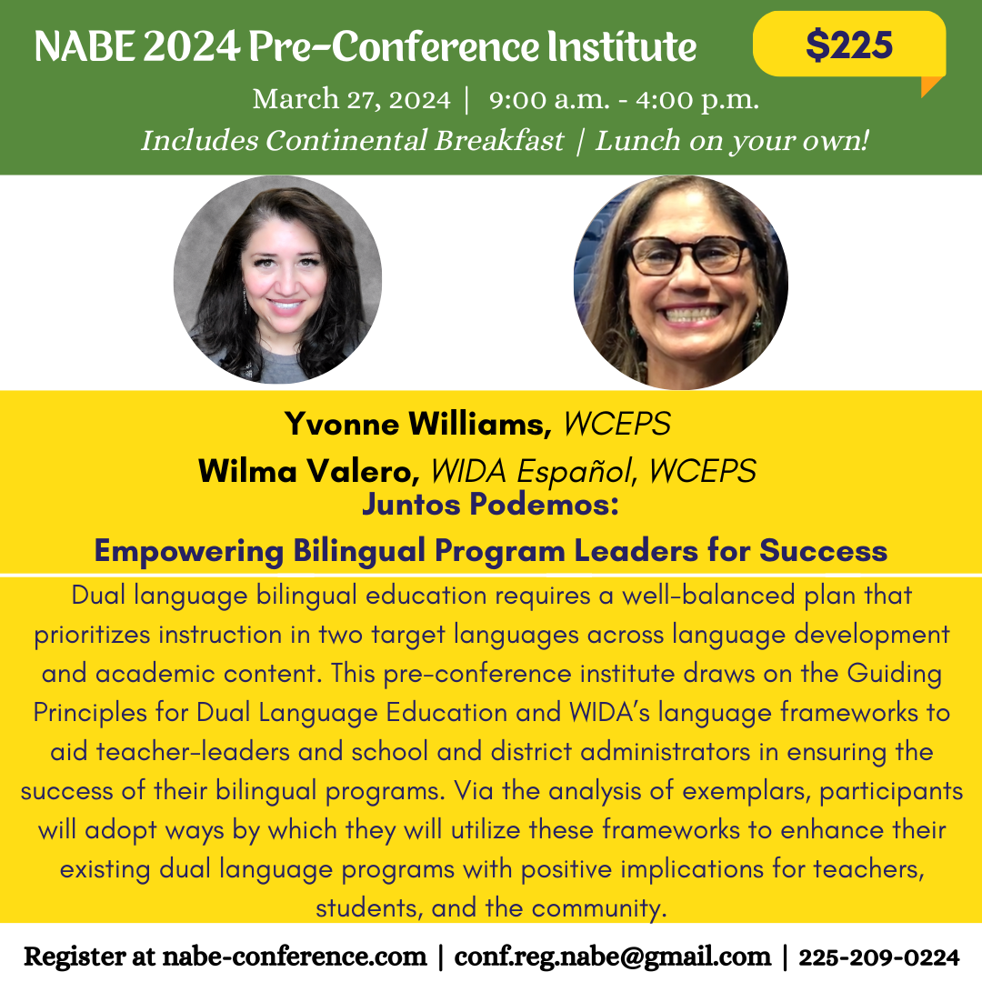 Conference Speakers NATIONAL ASSOCIATION FOR BILINGUAL EDUCATION