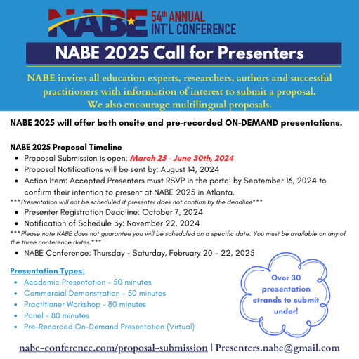 Proposal Submission NATIONAL ASSOCIATION FOR BILINGUAL EDUCATION